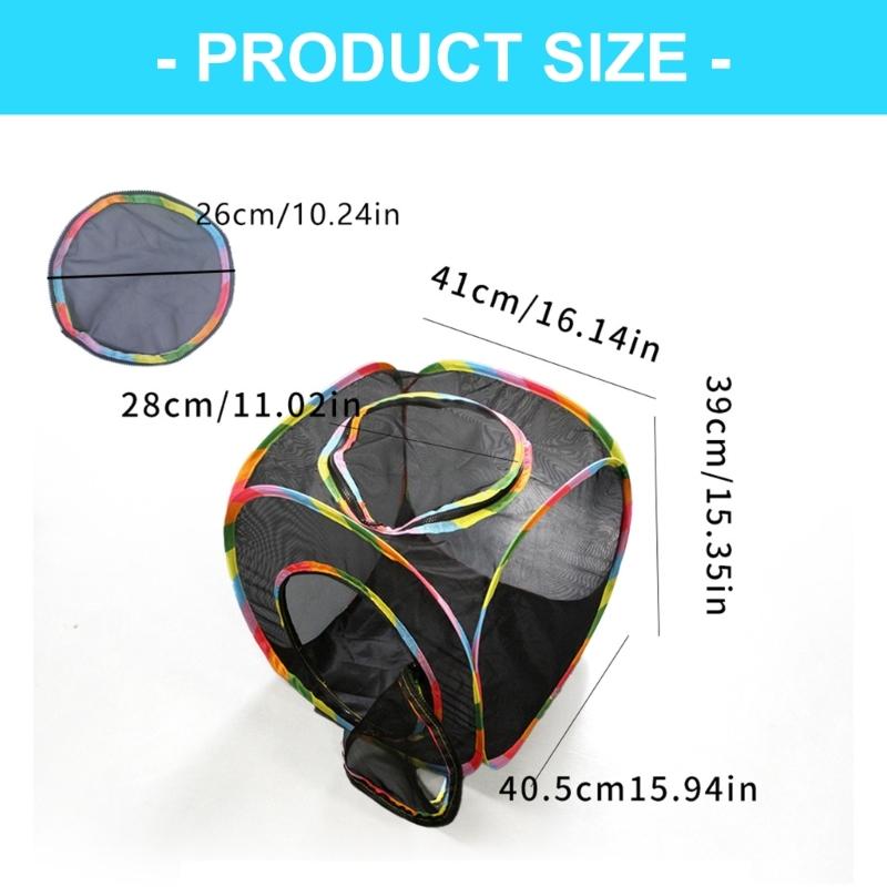 Portable Cats Tunnel Toy With Breathable Net Detachable Light weight For Indoor Outdoor Playing