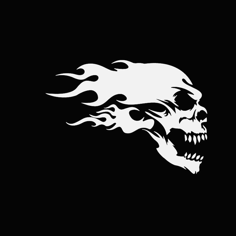 Car Stickers Halloween Skull Flame Skull Bumper Stickers Personalized Reflective Scratch Cover Decorative Stickers Car Decal