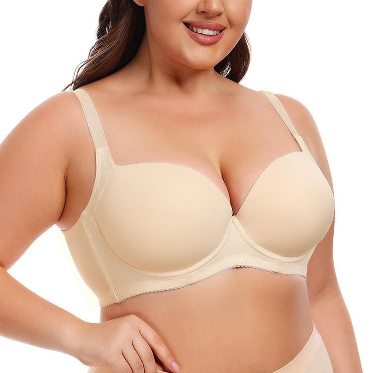 Large Size Bra for Women Smooth and Seamless Gathering Bra with Steel Rims Adjustable Bra