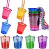 Collana Trasparente con Bicchiere da Shot e Catena con Perline per Addio al Celibato & St. Feste di San Patrizio