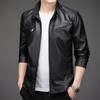 Giacca in Pelle da Uomo Autunnale Uomo Vestibilità Slim Moda Cappotto in Pelle Streetwear Casual PU Capo Esterno Maschile