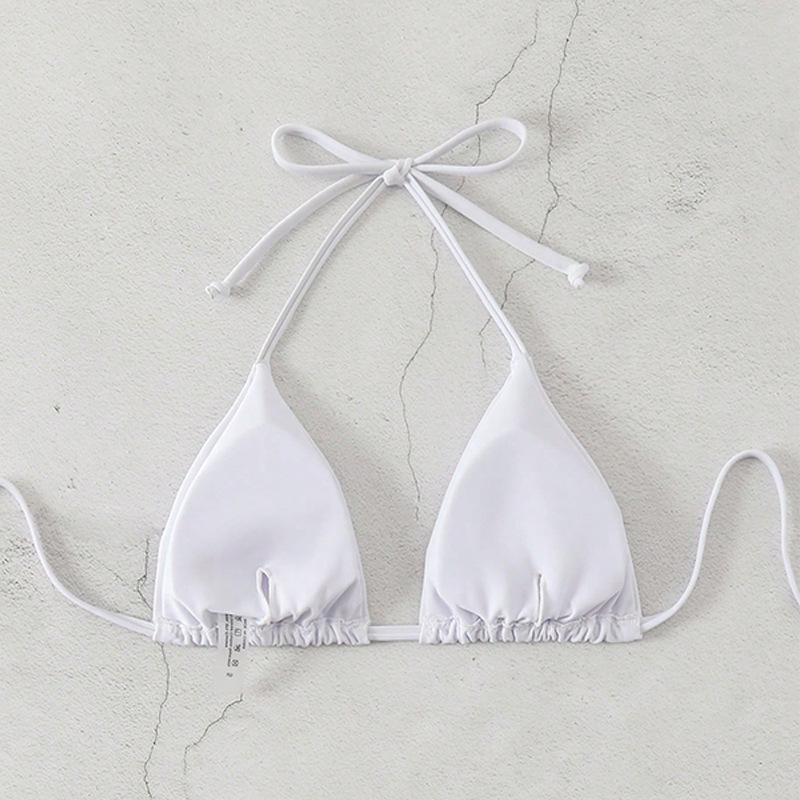 2025 European & American Lace-Up Halter Bikini Top Women's Swimwear
