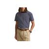 T-shirt da uomo a maniche corte con scollo rotondo a righe e logo Polo Ralph Lauren ricamato Top Blu 710934662-012