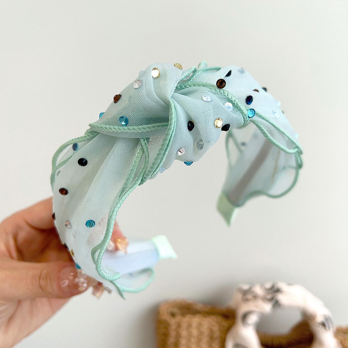 

Летний цветной сетчатый ободок для волос с пайетками и узлом, повязка на голову, взрослые аксессуары для волос, ювелирные украшения для волос