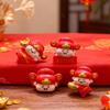 1/4Pcs God of Wealth Figurine Computer Monitor Decoration Cartoon Chinese Immortals Statue Resin Sculpture Car Dashboard Ornament
