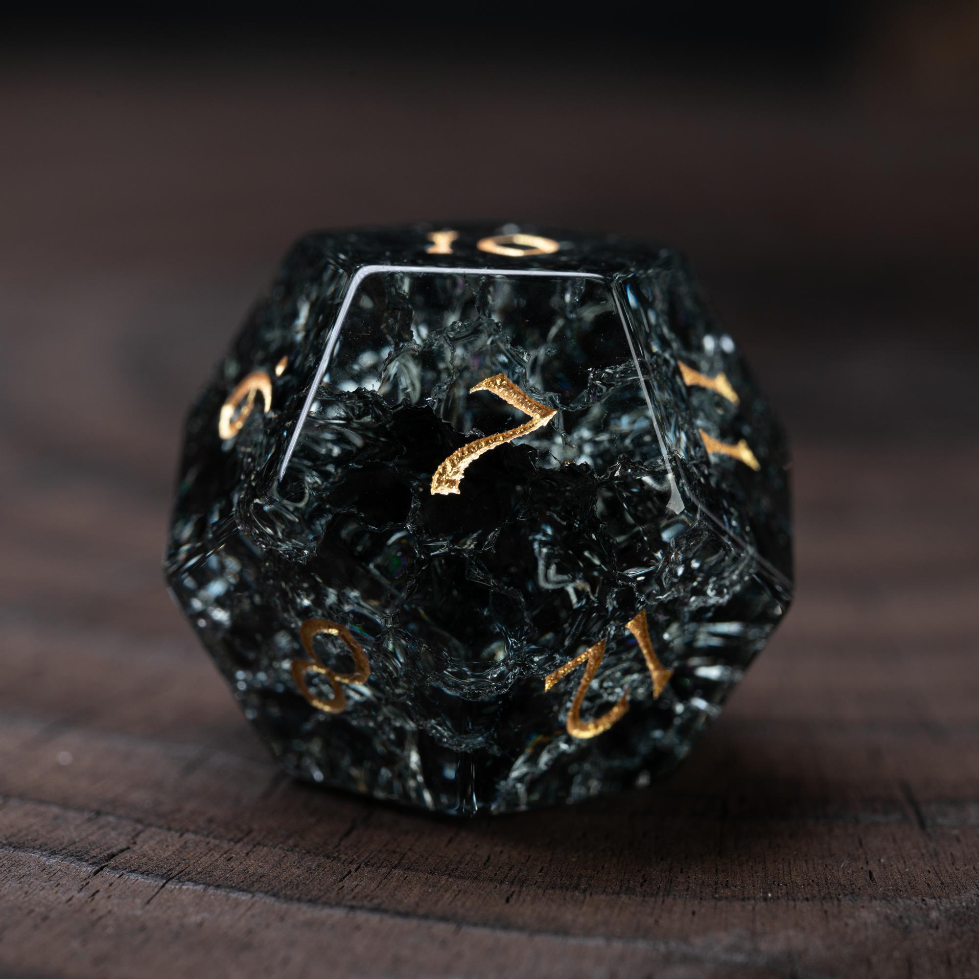 

Набор из 3 кубиков с кристаллическим узором молнии «Темно-ночной серый», кубики созвездий, 12-гранные кубики с драгоценным камнем планетарного дома