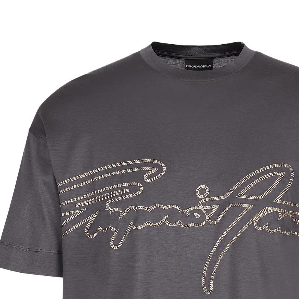 Emporio Armani Logo Letter Decorative Short Sleeve T-Shirt Men Tops 3R1TV2-1JUVZ-0651