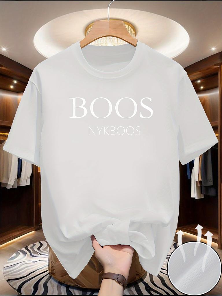 New Unisexs Trendy Short Sleeved Round Neck Tshirt with Letter Print Pattern Sporty and Comfortable Summer Casual Top