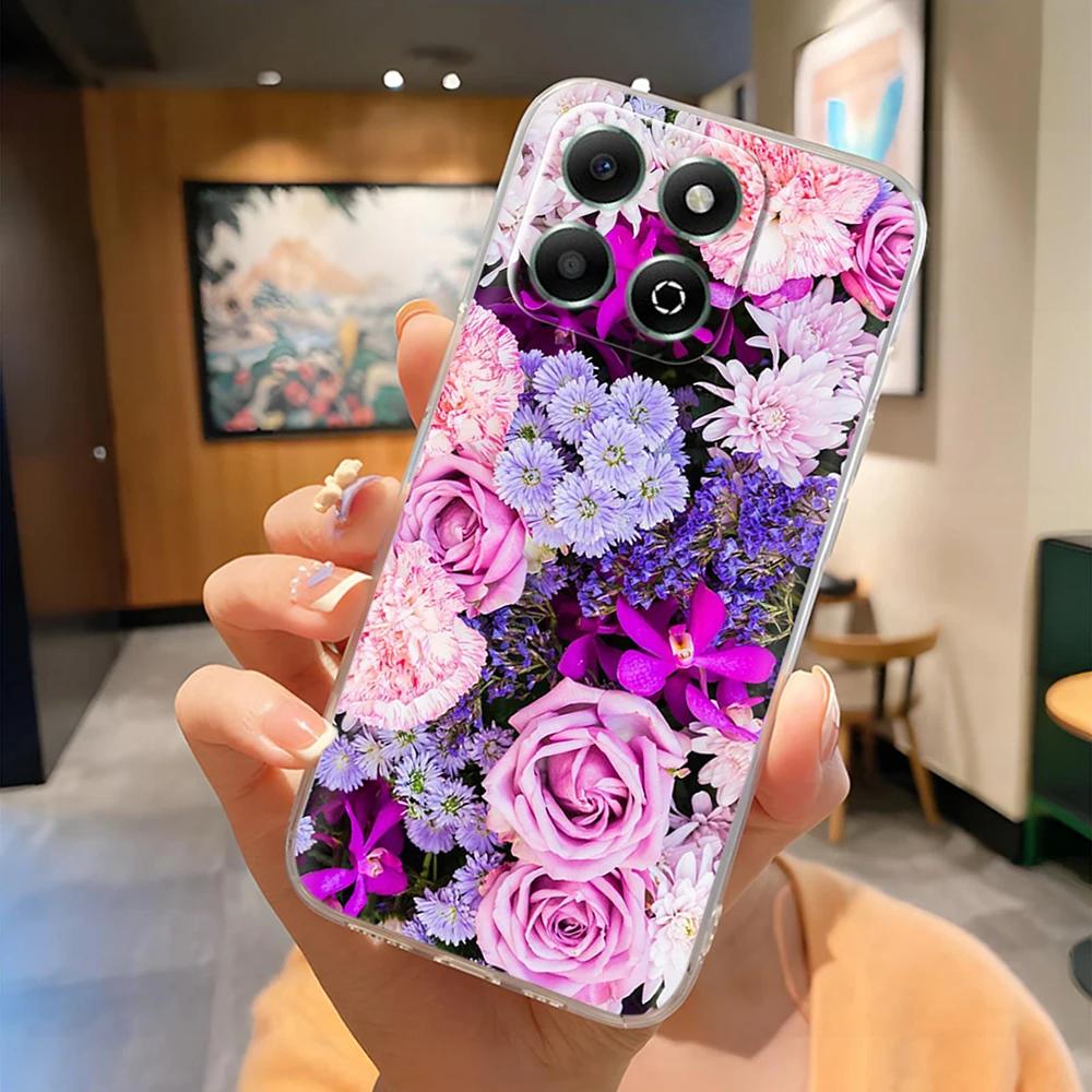 Honor X6B Kılıfı Sevimli Panda Şeffaf Arka Kapak Honor X6b JDY-LX1 JDY-LX2 İçin Şeffaf Silikon Tam Kapsama Telefon Kılıfı Coque