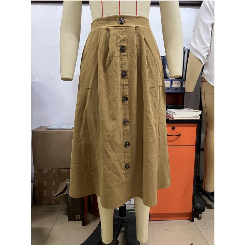 Spring and Summer Women's Skirt Plus Size Loose Pocket Half-body Skirt