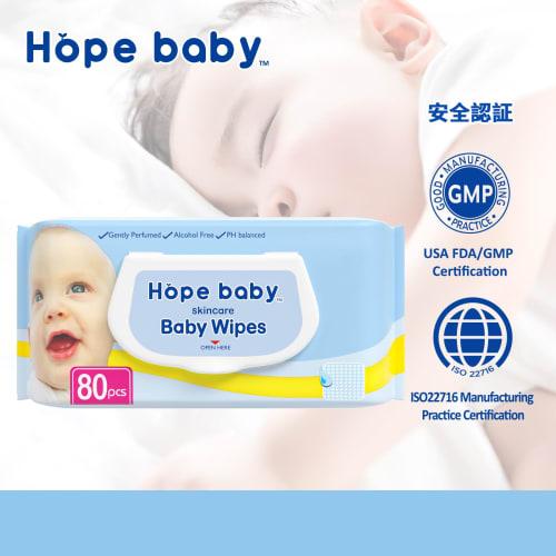 HOPE BABY Baby Wipes, Thick, 80 Sheets X 6 Packs, for Children, Thick Baby Wipes with Lid, Plenty of Water