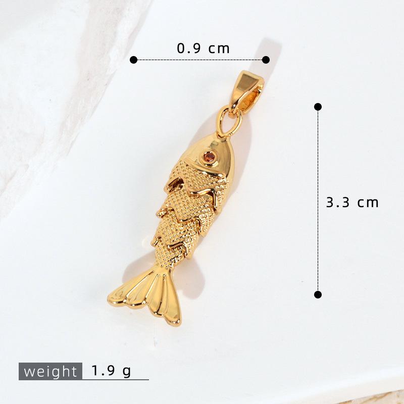 Měď Skutečná Zlatá Barva Zachovávající Barvu Galvanické Pokovování Kapr Zlatý Rybka Kyvadlo na Houpačce DIY Náramek Náhrdelník Náušnice Příslušenství