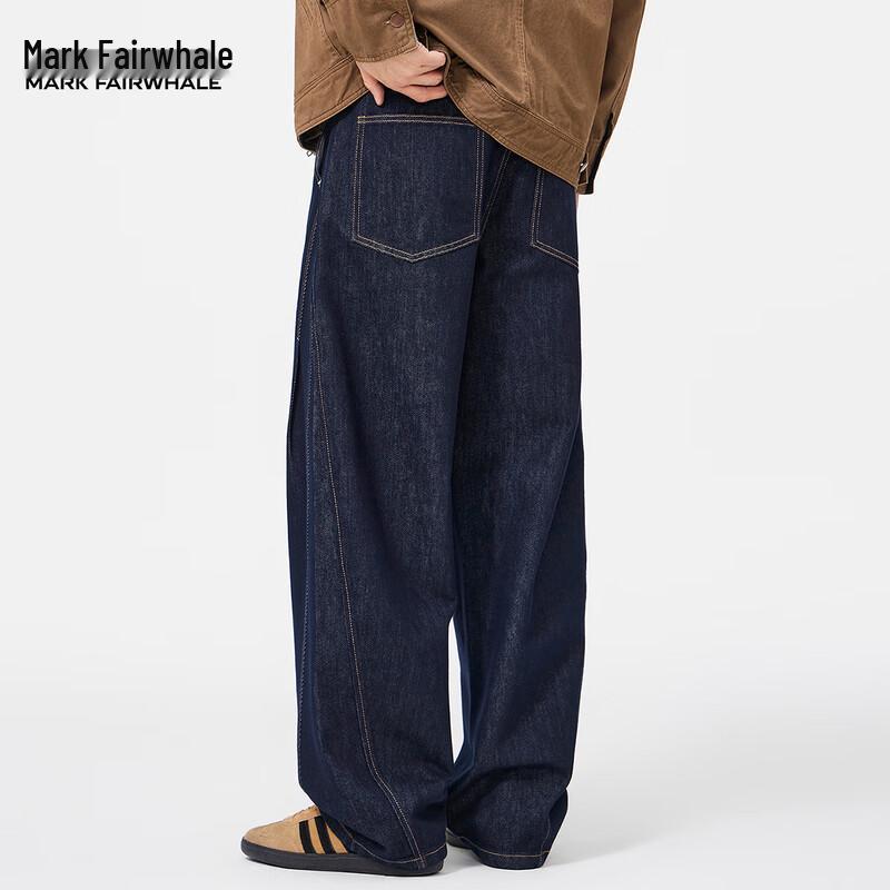 Mark Fairwhale Men's Original Indigo Relaxed Fit Wide-Leg Jeans