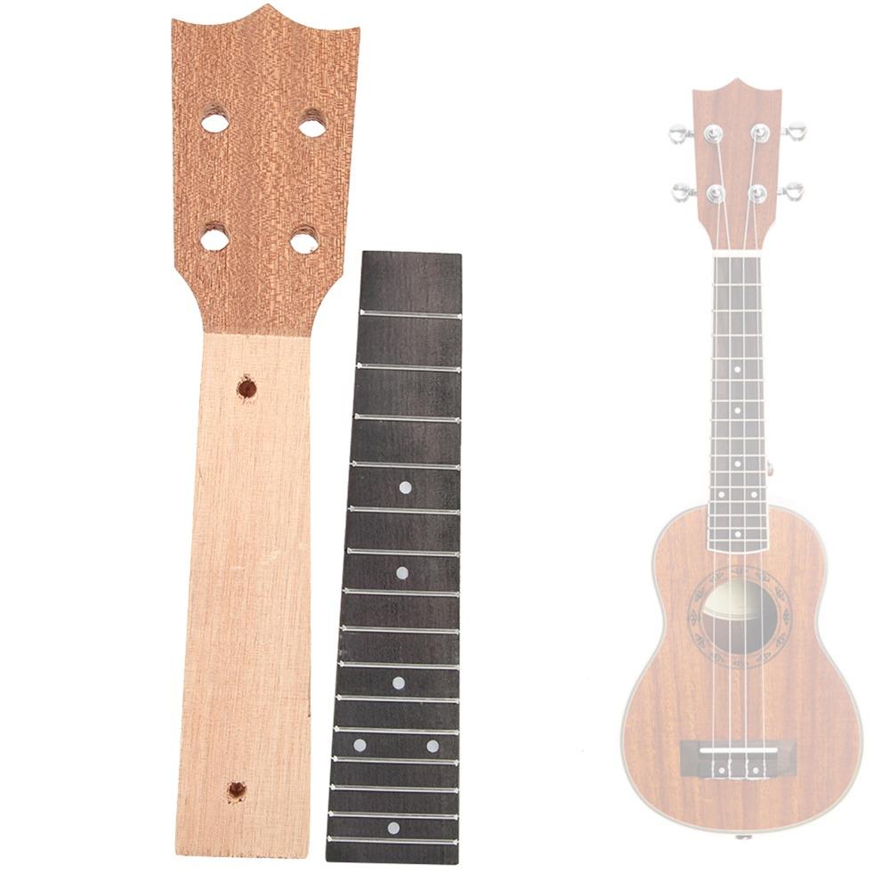 Wooden Color Ukulele Fretboard 21in 23in Ukulele Replacement Neck Ukulele Neck Set Concert Ukulele