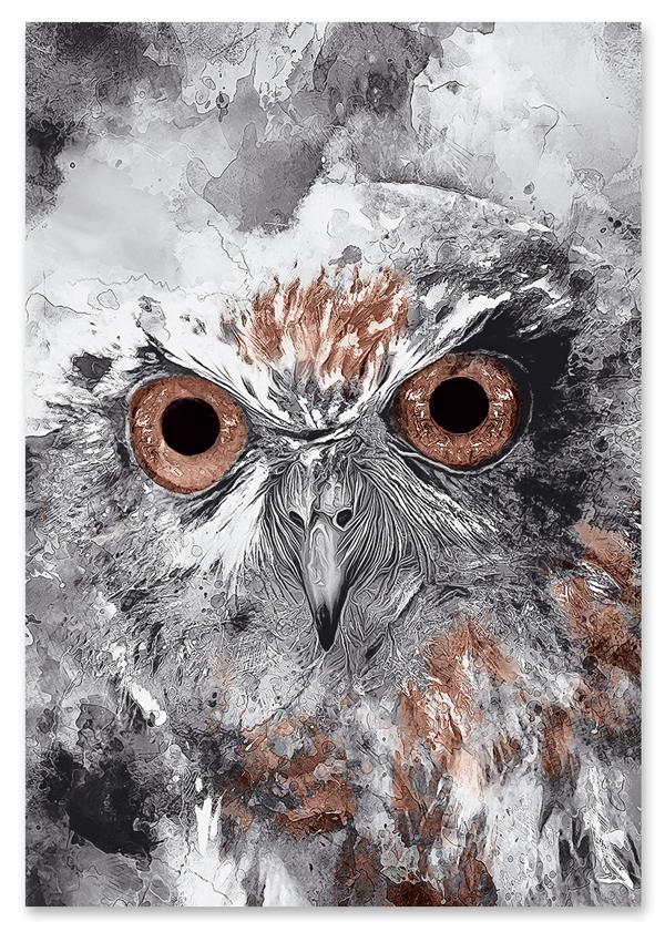 

Plakat sowa abstrakcja 30x40 cm
