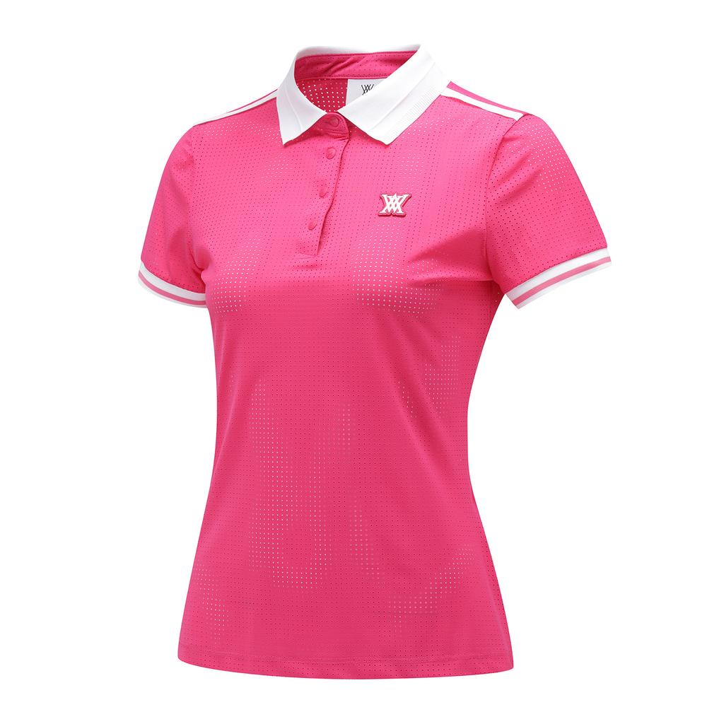ANEW GOLF Women All Ventilation Collar Short T-Shirt_Hp