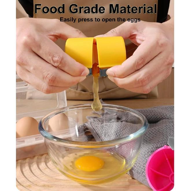 3 Pack Egg Shell Opener, 2025 New Egg Cracker Tool for Raw Eggs, Multifunctional Egg Separator, Egg Shell Breaker, Cooking and Baking Egg Cracking