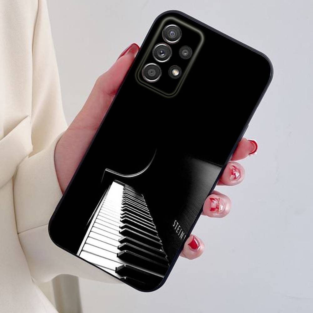 

Music piano keyboard Phone Case For Samsung S25,24,21,22,23,30,Ultra,20,Plus Black soft silicone case SamsungS25PLUS
