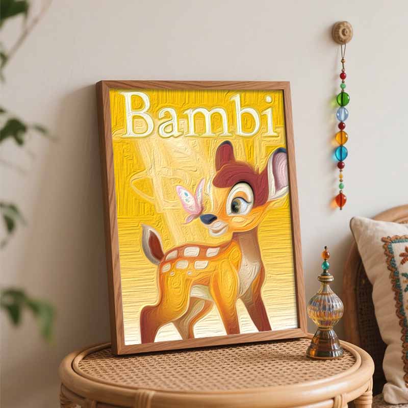 Disney Bambi Oil Painting Kit Canvas DIY Home Decor Gift