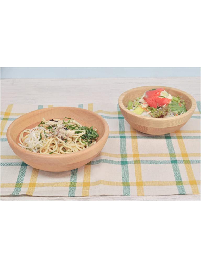 Swanson Shoji Wooden Salad Natural Diameter X Warmth of Stylish Design That Blends In with Your Dining Bowl, Ash, Large, 20.5cm 7.5cm Depth, Wood,