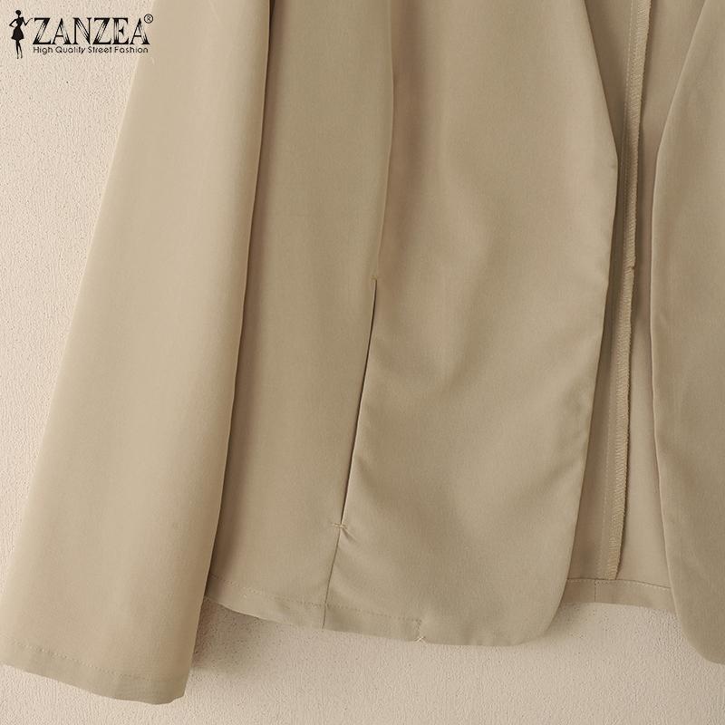 ZANZEA Cardigan casual pentru femei cu mânecă lungă și decolteu în V, culoare uni