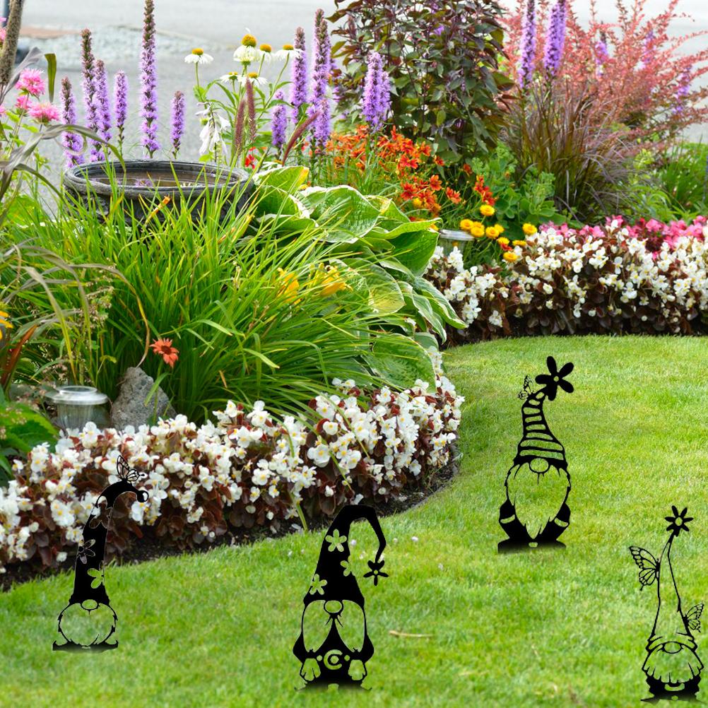 Metal Garden Fairy Statue Plug Outdoor Lawn Yard Decorative Iron Art Ornament