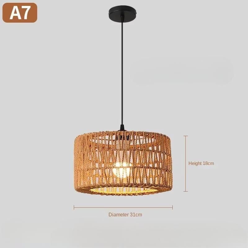 Wicker Lamp Creative Design Rattan Ceiling Light for Teahouses Homestays Decorative Pastoral Retro Pendant Light Fixture