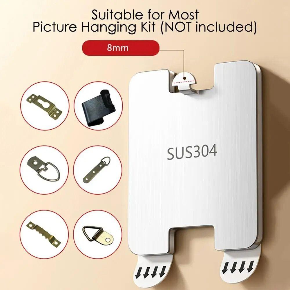 8 PCS No Punching Photo Frame Hooks Waterproof Adhesive Picture Hangers  Living Room