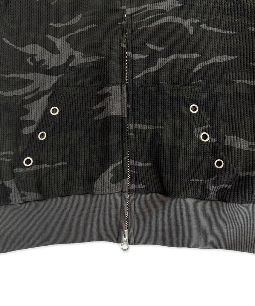 UNUSEDLAB Camo Embroidered Zip-Up Hoodie [Charcoal]
