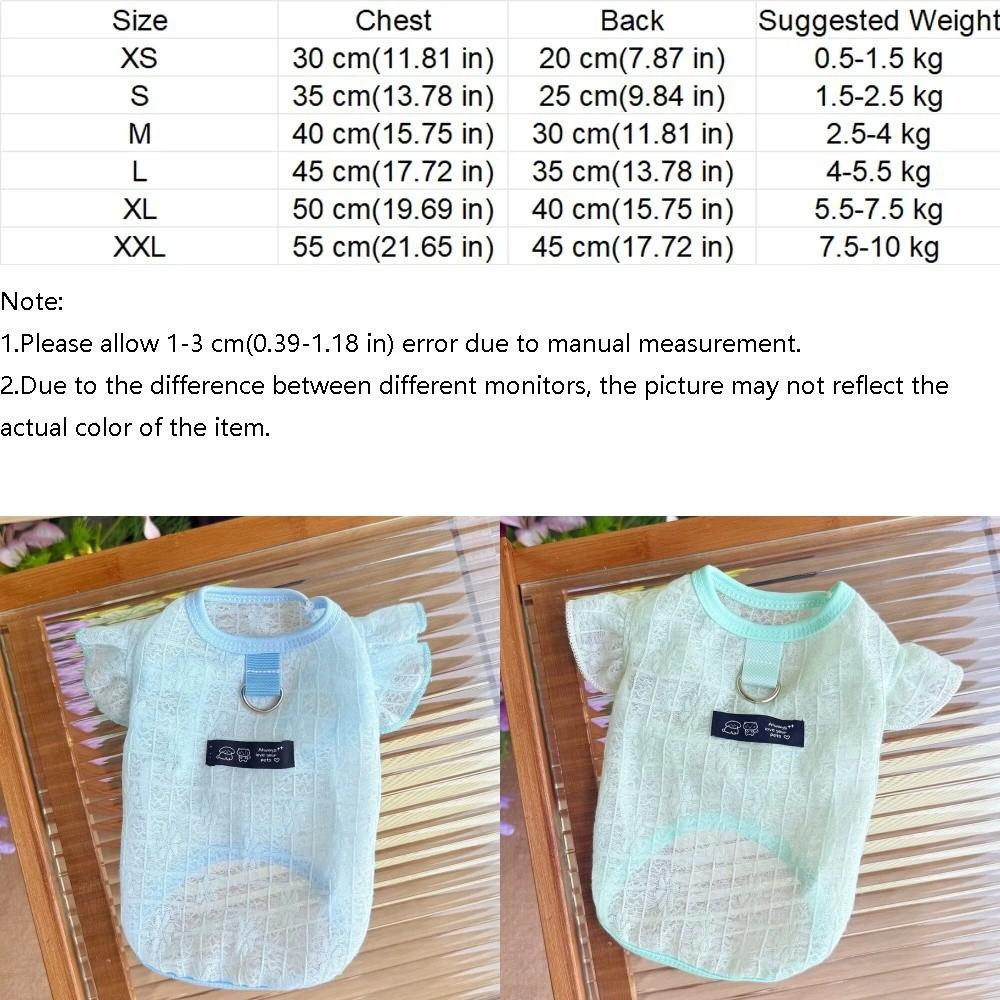 Airy Fabric Pet Cooling Vest Fly Sleeve Summer Dog Clothes Cute Dog Sunscreen Shirt Sun Protection
