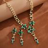2026 Necklace Earrings Two-piece Set Premium Rhinestone Set Bridal Wedding Banquet Jewelry