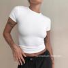 Women's Plain-coloured Fitted Short-sleeved T-shirt Women's Fashionable Casual Base Layer Top