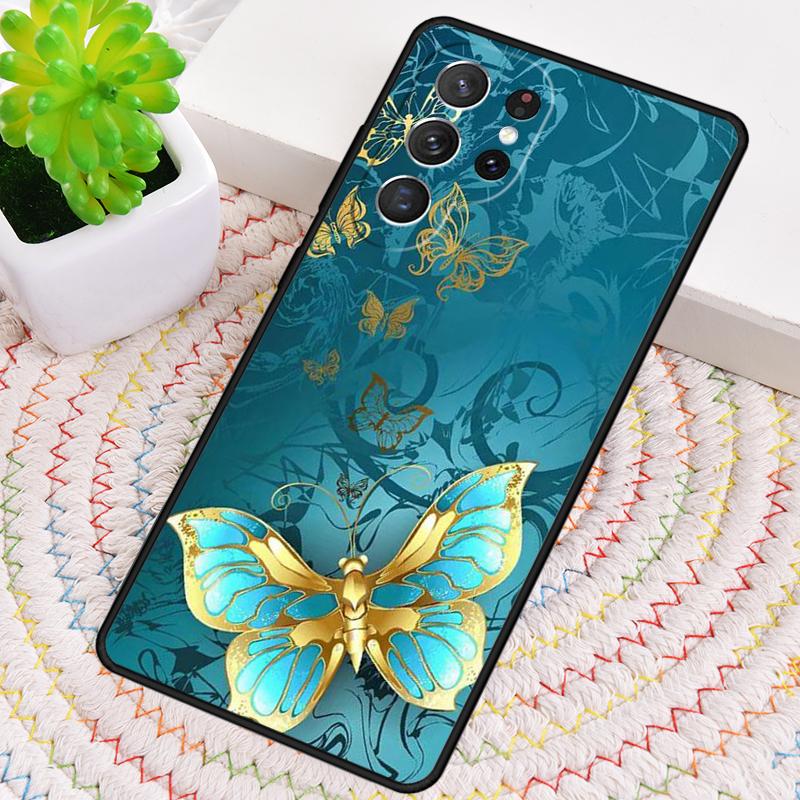 Blauer Schmetterling Handyhülle für Samsung Galaxy note 10 pro S26 Ultra S23 S24 FE S25 S21 S22 PLUS stoßfeste Hülle