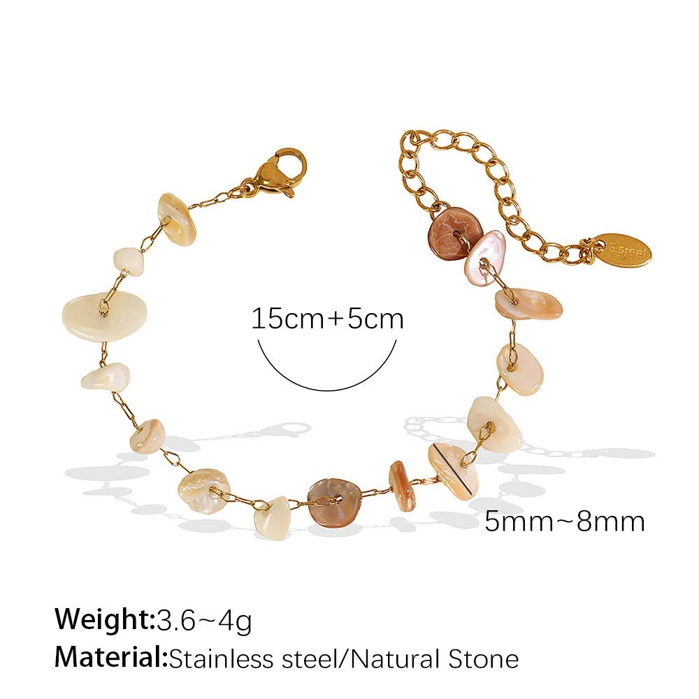 Colorful gravel boho style necklace bracelet irregular jewelry set for women
