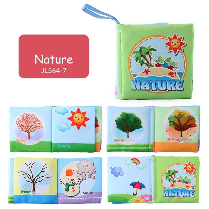 Children Enlightenment Early Educational Toys Kids Cloth Books English Animal Car Fruit Cognitive Book for Toddlers 12-72 Month