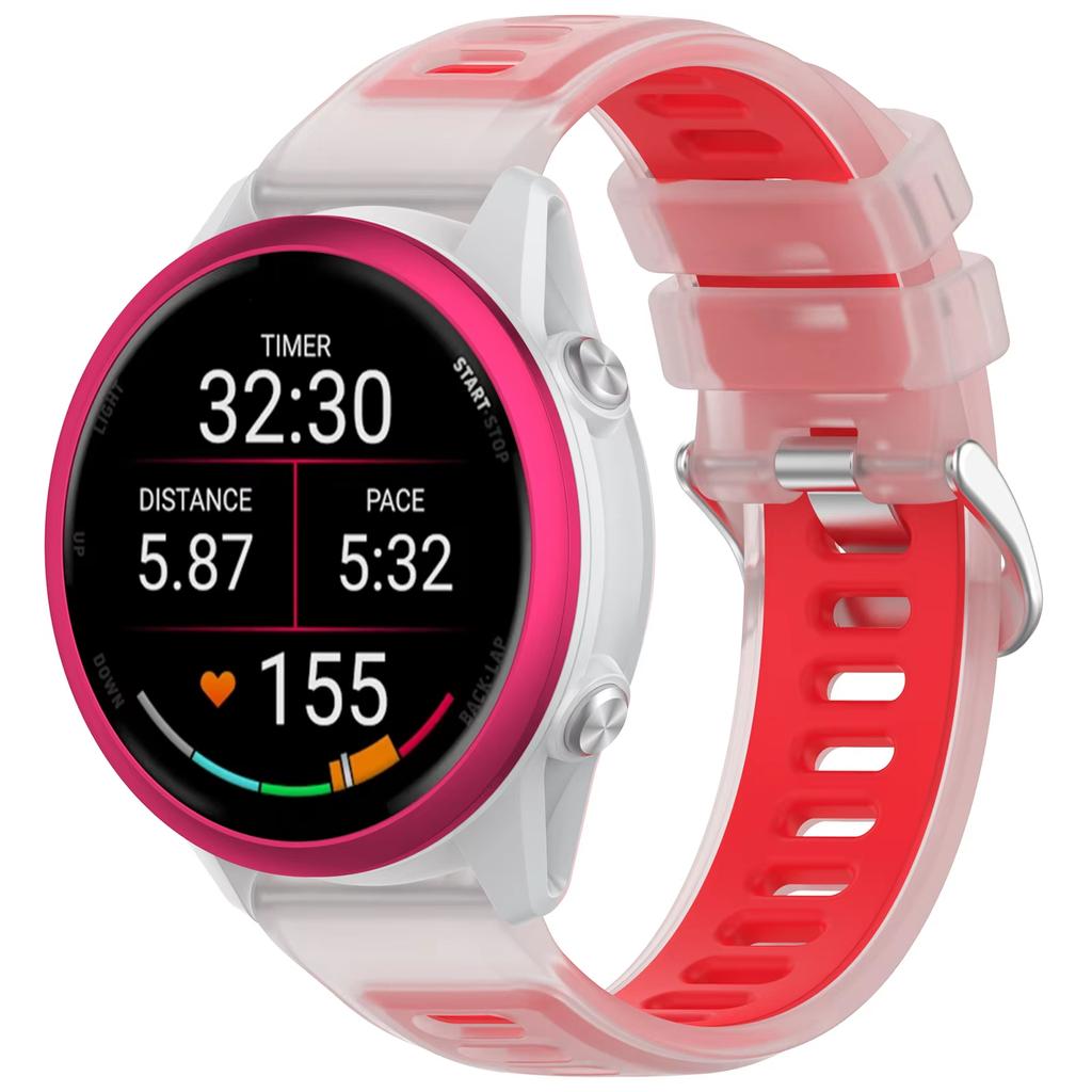 20mm 22mm Uhrenarmband für Garmin Forerunner 570 47mm 42mm/265/255/Venu 3 Halbtransparentes Silikonarmband Vivoactive 6/5 Band