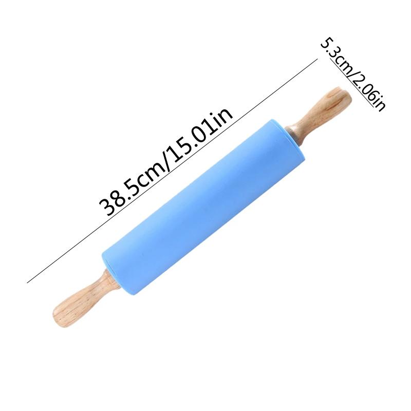 Silicone Rolling Pin Non-stick Surface Meets Human Design Handle Dough Making Baking Kitchen Tools Perfect Gift for Bakers