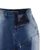 Teulimingbeodeu Curved Pocket Cut Denim Skirt [ Blue ]