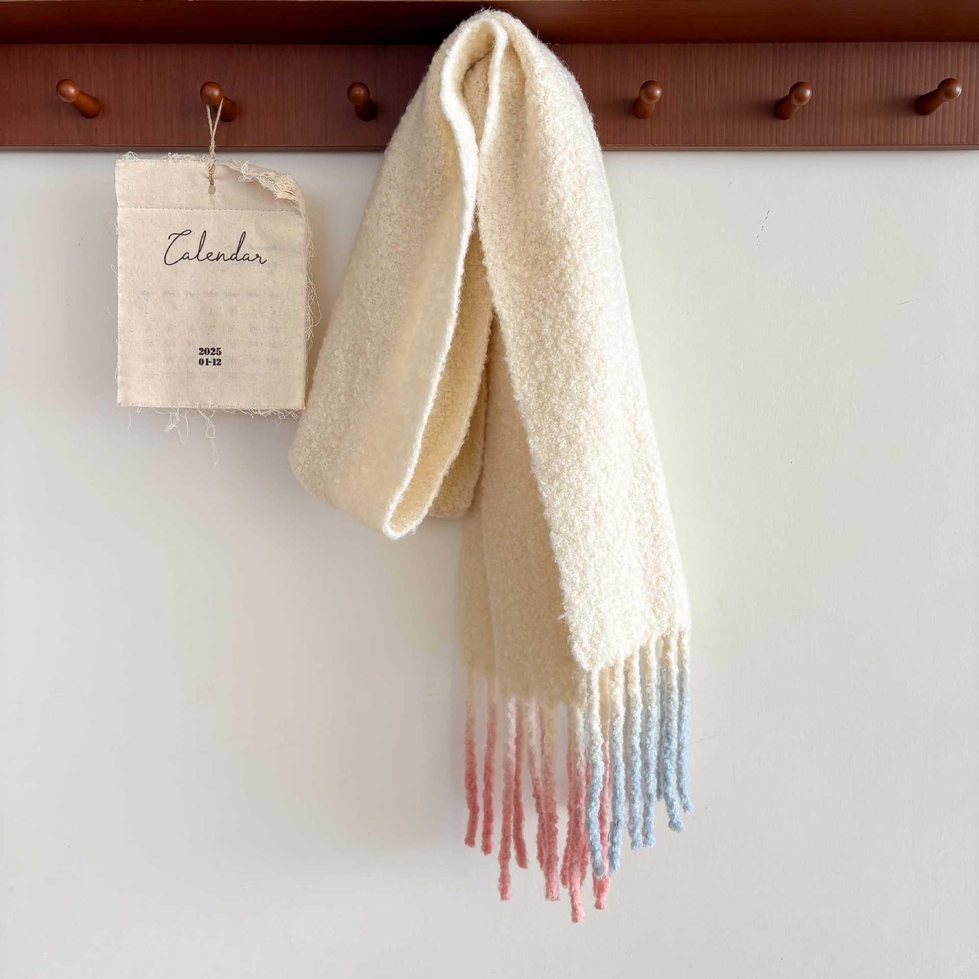 Thick, Warm, Simple and Versatile Scarf 190*32+15*2