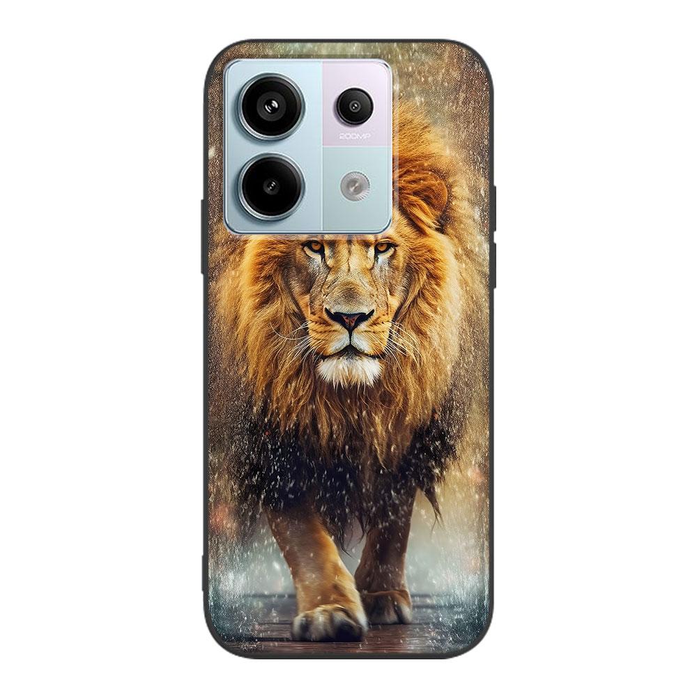 The Lion Case for Xiaomi Redmi 10 10C 9C 9A 9i 9 Prime 9T 12 12C 10A K40 Pro Black Soft TPU Mobile Phone Bag Cover Redmi K40 Pro