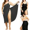 Plus Size Summer Beach Sexy Women Solid Color Wrap Dress Bikini Cover Up Sarongs
