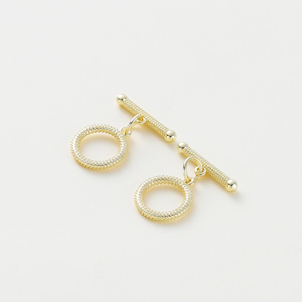 4 Sets 14K18K Gold Color Plated Brass O Toggle Clasps Connector For Diy Bracelet Necklace Jewelry Making Findings Accessories