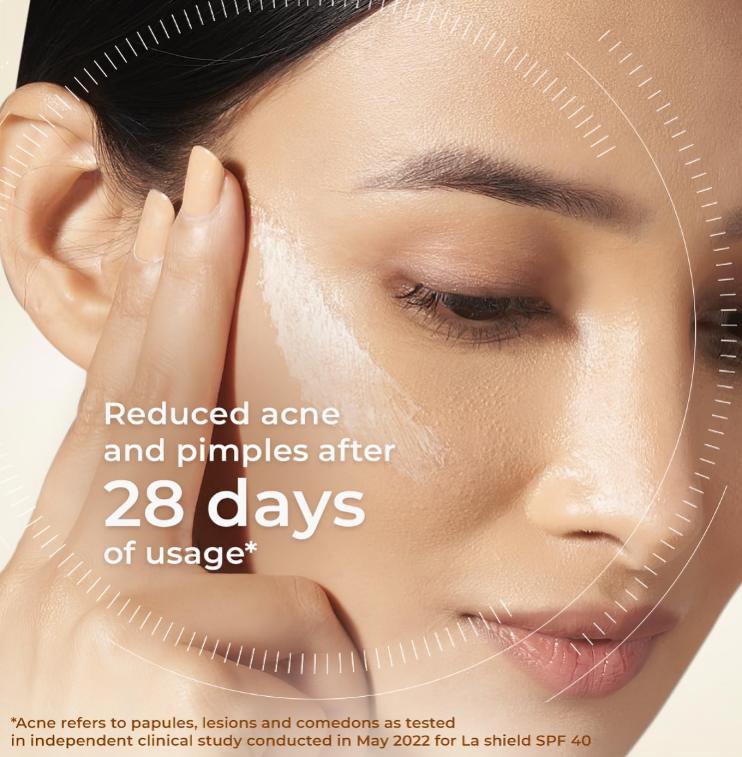 La Shield SPF 40 PA+++ Mineral Sunscreen Gel, Superior Matte Finish, Oil-free Lightweight, No white cast, For Acne Prone, Oily or sensitive skin