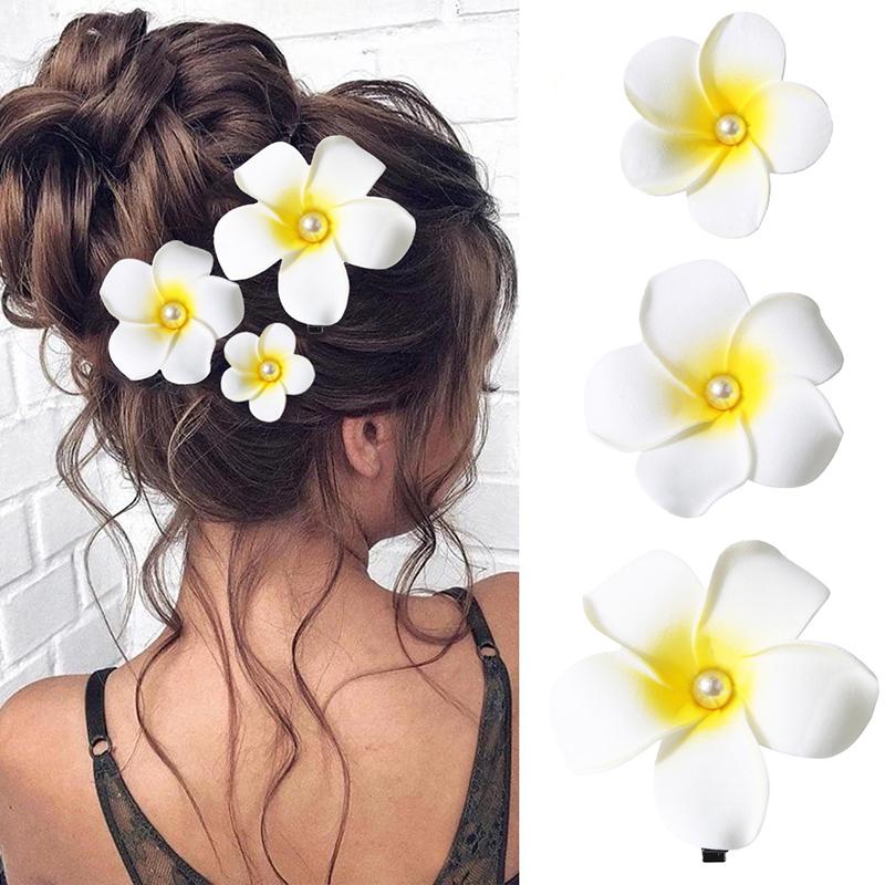 1 Stück Plumeria Blume Haarspangen für Damen Mädchen Haarnadeln Ei Blume Spange Hawaiianische Hochzeitsfeier Tasche Hut Zubehör
