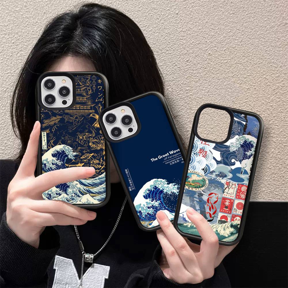 Classic Artwork Great Wave Off Kanagawa Phone Case For IPhone 17 16 Pro Max 11 12 13 14 15 Hard PC+TPU Bracket Back Cover
