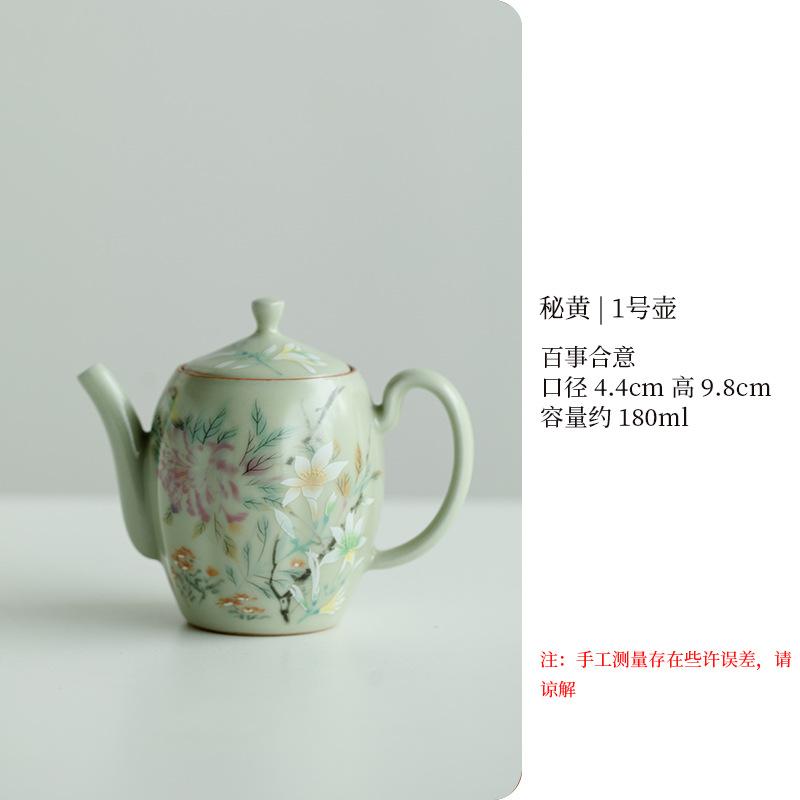 Tetera Antigua Estilo Chino Ru Ware Retro Cerámica Doméstica Tamaño Pequeño Olla Hexagonal Juego de Té Kung Fu Tetera