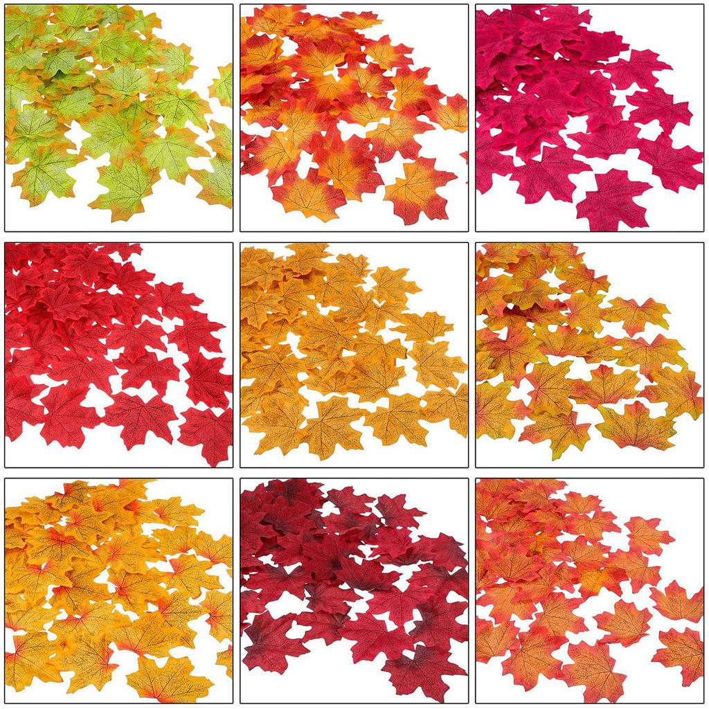 Pack Of 50 Realistic 8CM Multicolor Artificial Maple Leaves For Fall Decor And DIY Craft Projects