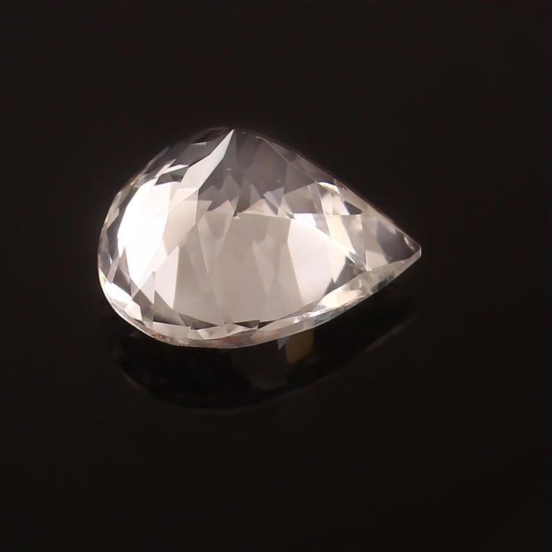 AAA Flawless 16mm Heated Ceylon White Sapphire Heart Cut Loose Gemstone