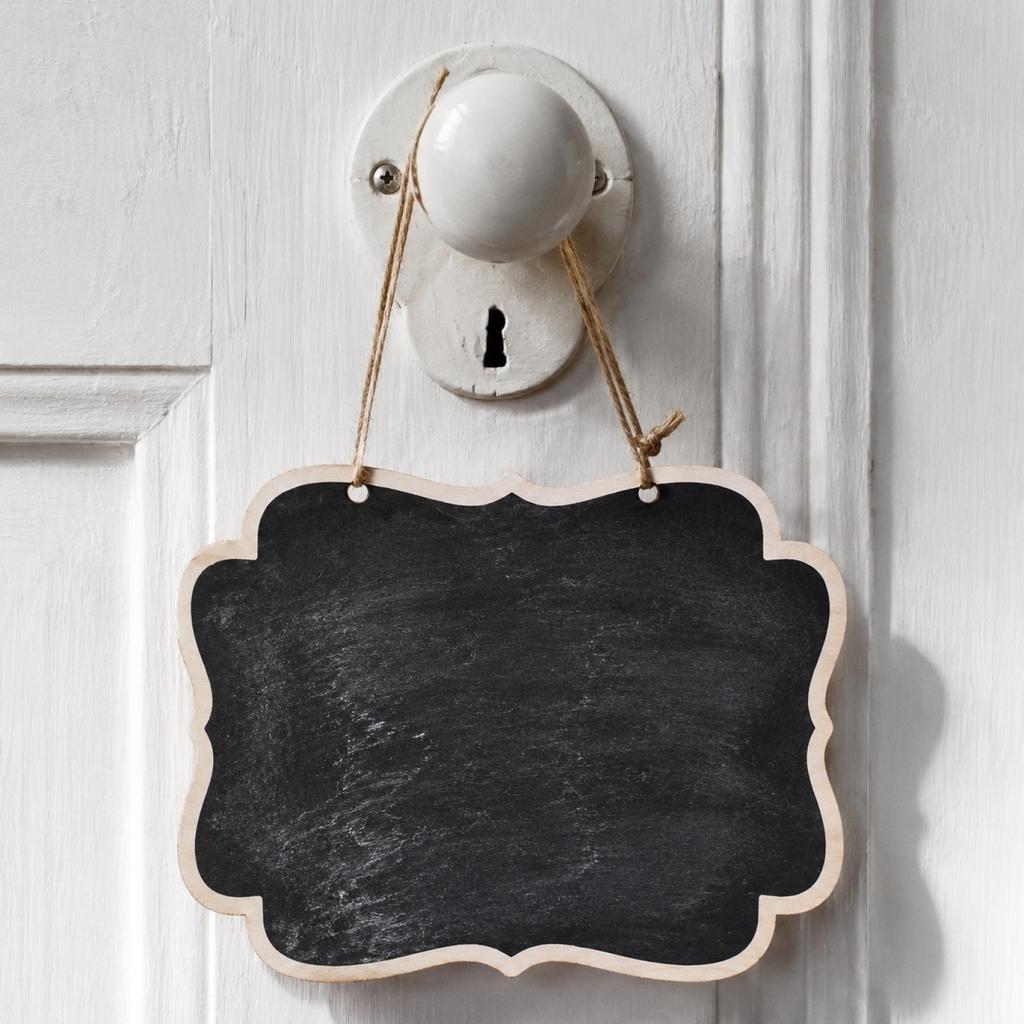 Double Sided Wooden Hanging Chalkboard, Portable Blackboard for Kitchen Menu, Home Decor Sign