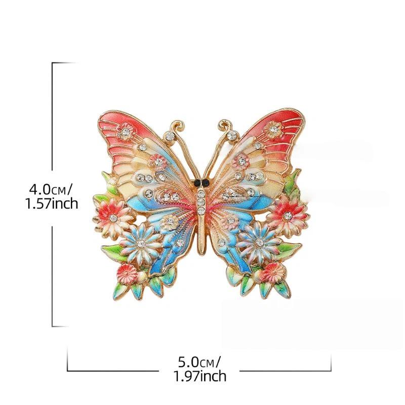 1Pcs Unisex 8-Color Flowers Insects Party Office Brooch Pin Beautiful Butterfly Brooches For Women Gifts Diy Decoration